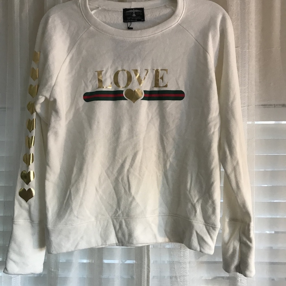 Bird & Vine White “Love” sweater